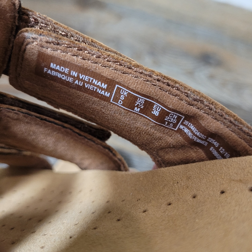 Clarks Ultimate Comfort Womens Size 7.5 Sandals Strappy Brown Leather - Picture 6 of 6